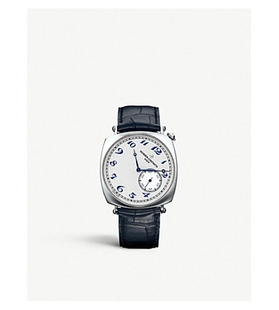 Vacheron Constantin 82035/000p-b168 Historiques Platinum And Alligator Leather Watch In Blue/silver