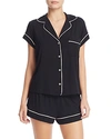 Eberjey Gisele Relaxed Jersey Knit Short Pajamas In Black/sorbet