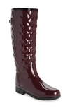 HUNTER ORIGINAL REFINED HIGH GLOSS QUILTED RAIN BOOT,WFT1031RGL