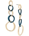 ROBERT LEE MORRIS SOHO GOLD-TONE & PATINA LINK DROP EARRINGS