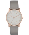 DKNY WOMEN'S SOHO GRAY LEATHER STRAP WATCH 34MM, CREATED FOR MACY'S