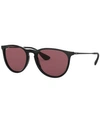 Ray Ban Rb4171 Erika Round-framed Acetate And Metal Sunglasses In Black/purple Polar