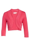 Eliza J Open Front Bolero Cardigan In Fuschia
