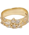 POLLY WALES GOLD FROSTY DIAMOND LOTUS RING