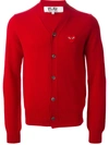 Comme Des Garçons Play Red Embroidered Heart Cardigan