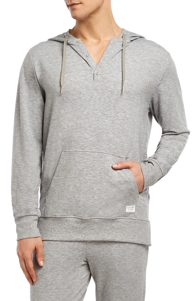 2(x)ist Men's Hooded Henley Sweatshirt In Heather Grey