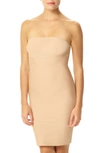 Commando Two-faced Tech Control Strapless Slip Dress In Nude In White
