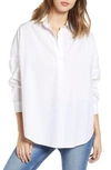 French Connection Rhodes Oversize V-neck Poplin Shirt In True Blossom