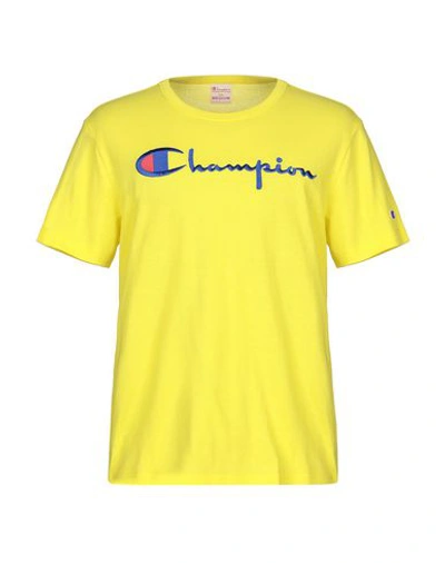 Champion Man T-shirt Yellow Size Xxl Cotton