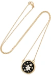 FOUNDRAE Dark Blossoms 18-karat gold, diamond and enamel necklace