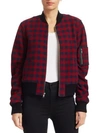 A.L.C Andrew Gingham Wool Bomber Jacket