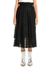 FENDI Pleated Midi Sangallo Organza Wrap Skirt