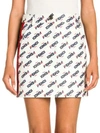 FENDI ALLOVER FENDI MANIA LOGO LEATHER MINI SKIRT