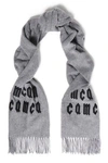 MCQ BY ALEXANDER MCQUEEN MCQ ALEXANDER MCQUEEN WOMAN EMBROIDERED WOOL SCARF GRAY,3074457345619727673