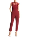 Adelyn Rae Point D'esprit Jumpsuit In Cabernet