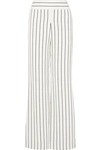 GALVAN PINSTRIPED CREPE WIDE-LEG PANTS