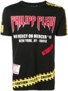 PHILIPP PLEIN PHILIPP PLEIN CAUTION WARNING LOGO T-SHIRT - 黑色