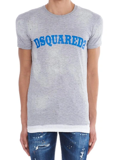 Dsquared2 Logo Printed Vintage Jersey T-shirt In 857m