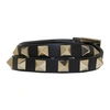 Valentino Garavani Rockstud Calfskin Double-strap Bracelet Woman Black Uni In 0no Black