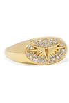 FOUNDRAE Baby Wings 18-karat gold diamond signet ring