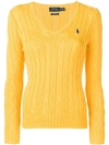 POLO RALPH LAUREN POLO RALPH LAUREN CABLE KNIT JUMPER - YELLOW