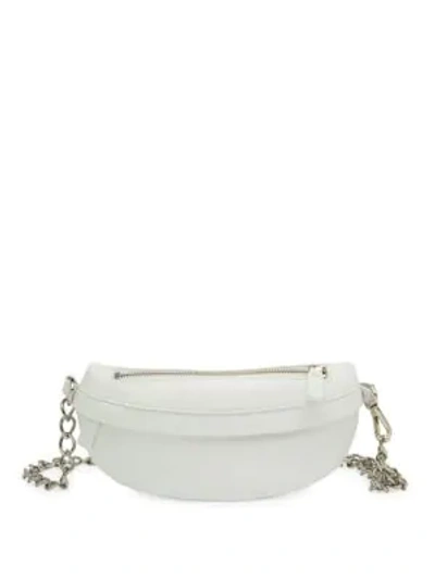 Avec La Troupe Women's Leather Chain Strap Belt Bag In White