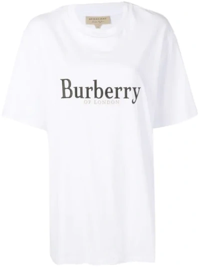 Burberry Embroidered Archive Logo T-shirt - 白色 In White/black