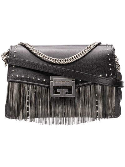 Givenchy Small Gv3 Chain Fringe Leather Crossbody Bag - Black