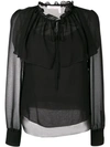 SEE BY CHLOÉ SHEER RUFFLE BLOUSE