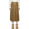 GUCCI GUCCI BROWN PLEATED GG SKIRT