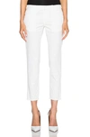 Nili Lotan East Hampton Cropped Stretch-cotton Twill Slim-leg Pants In Eggshell