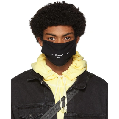 Off-white Logo Print Face Mask In Black