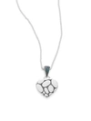 JOHN HARDY Kali Blue Topaz & Sterling Silver Lava Heart Pendant Necklace,0493293957104