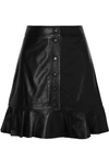 GANNI RUFFLED LEATHER MINI SKIRT