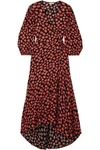 GANNI FLORAL-PRINT CREPE DE CHINE WRAP DRESS