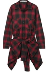 ALEXANDER WANG CHECKED WOOL-FLANNEL PLAYSUIT
