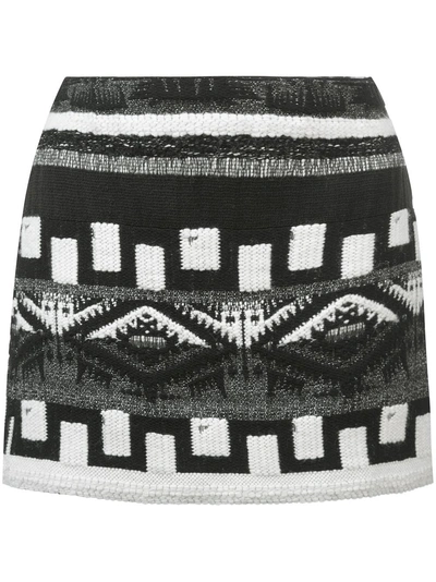 Alice And Olivia Multi-pattern Skirt In Black