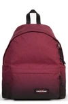 Eastpak Padded Pak'r Nylon Backpack - Red In Merlot Gradient