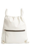 Vince Camuto Kira Leather Backpack - White In Birch