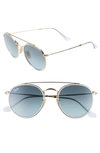 Ray Ban 51mm Aviator Gradient Lens Sunglasses In Gold/ Blue Gradient