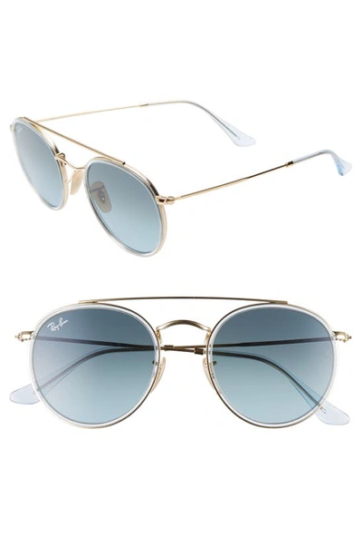 Ray Ban 51mm Aviator Gradient Lens Sunglasses In Gold/ Blue Gradient