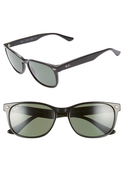 Ray Ban Rb2184 Sunglasses Black Frame Green Lenses Polarized 57-18 In Schwarz
