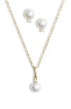 MIKIMOTO EVERYDAY ESSENTIALS 18K PEARL NECKLACE AND STUD EARRINGS SET,MVS00602ADXK