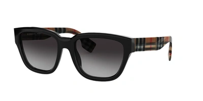 Burberry 54mm Polarized Gradient Square Sunglasses - Black/ Black Gradient