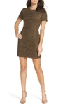 FRENCH CONNECTION SHORT SLEEVE FAUX SUEDE DRESS,71KHE