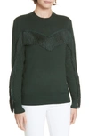 TED BAKER ANIEBAL FRINGE TRIM SWEATER,WC8W-GK23-ANIEBAL