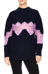 SANDRO LACE DETAIL SWEATER,S2811H
