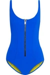 LISA MARIE FERNANDEZ LISA MARIE FERNANDEZ WOMAN ZIP-FRONT BONDED SWIMSUIT ROYAL BLUE,3074457345619631371