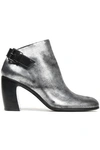 ANN DEMEULEMEESTER WOMAN METALLIC LEATHER ANKLE BOOTS SILVER,AU 1392478344416