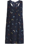 JOIE JOIE WOMAN PERI PRINTED CREPE MINI DRESS MIDNIGHT BLUE,3074457345619739308